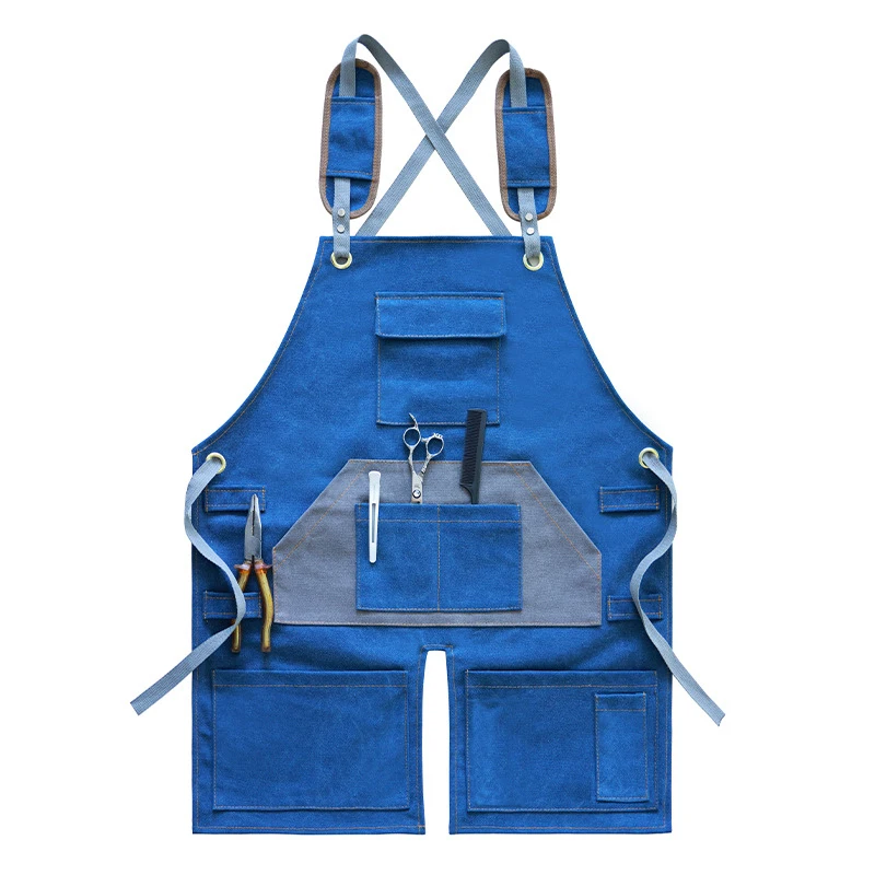 Hot Sale oil resistant cotton canvas apron wear-resistant waterproof apron serviceable canvas bartender apron