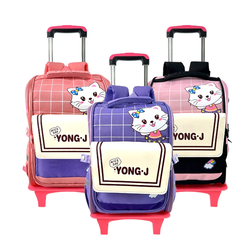 2023 New Printing High Quality teenagers trolley school Traveling Bag trolly Trolley Bag piece with big Wheels for Boys Girls