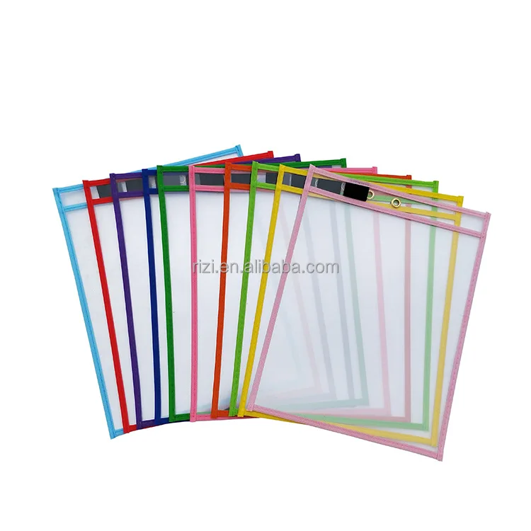 Распродажа, 10 разных цветов, Детский рисунок для письма, прозрачный ПЭТ, многоразовые сухие стираемые карманы