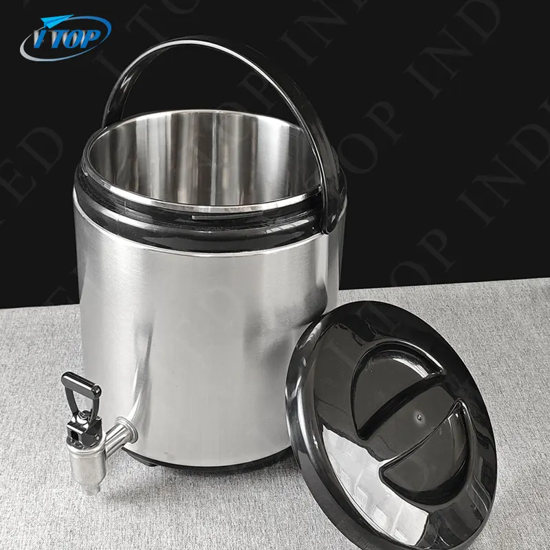 Custom Capacity Stainless Steel Commercial Water & Hot Drink Dispenser Coffee Thermos Keep Warm Barrel Milk Tea Bucket with Tap