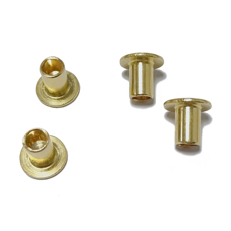 Wholesale various shapes brass round head rivet Flat head hollow tubular rivets semi tubular rivet for  Knife Handles