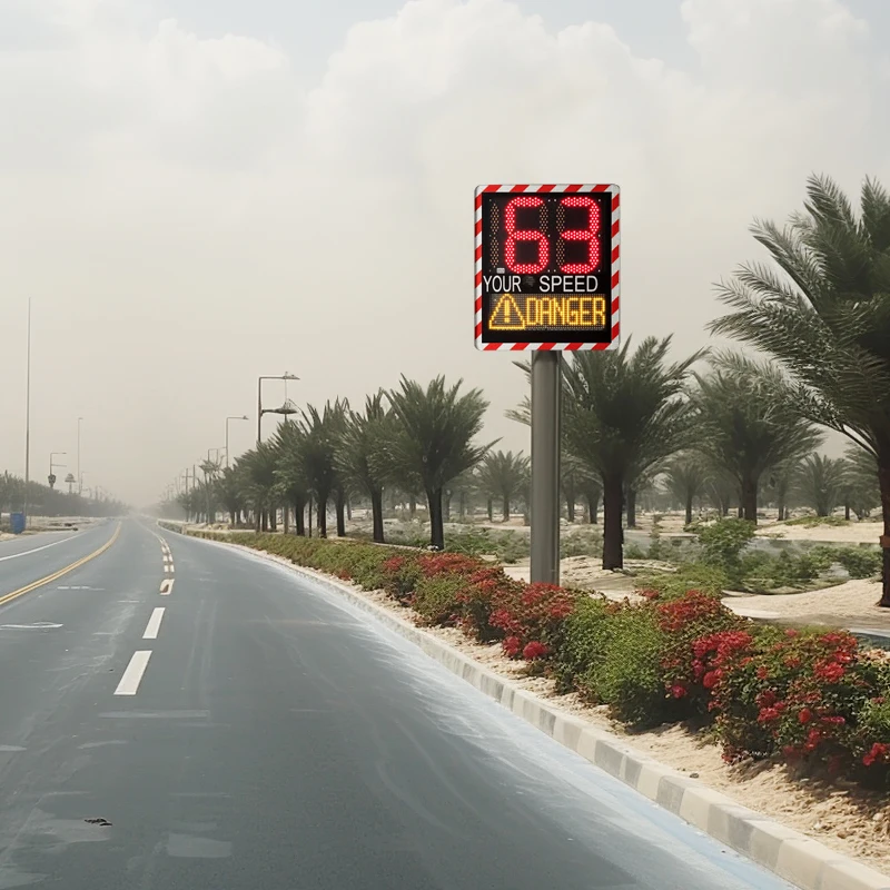 Display Device Enforcement Doppler Speedometer Signs Activates Radar Speed Feedback Sign