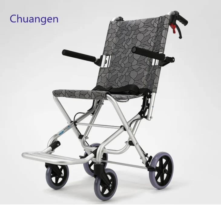 Portable aluminum airplane lightweight small travel wheelchair for adult and children