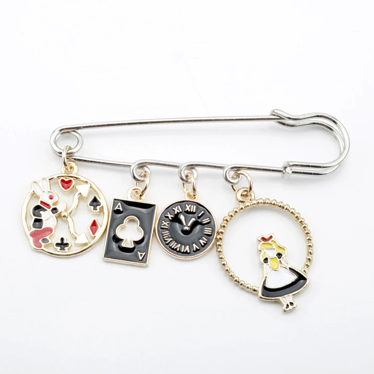 Модная Милая брошь с героями мультфильмов «Алиса» для женщин и девушек украшение