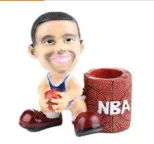 Wholesale Resin Cute Creative Kids Pencil Holder NBA Basketball Star Desk Pen Holder for Friends Gift 2022