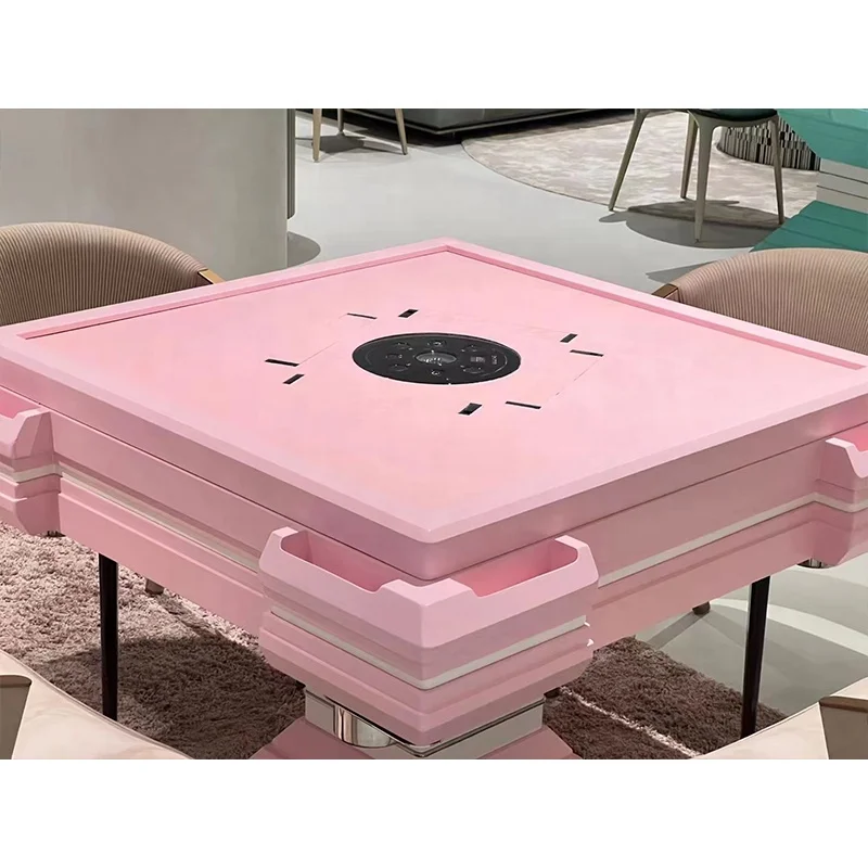 Chinese Manufacturer Fashion light luxury Electronic Automatic Custom macaron pink Mahjong table