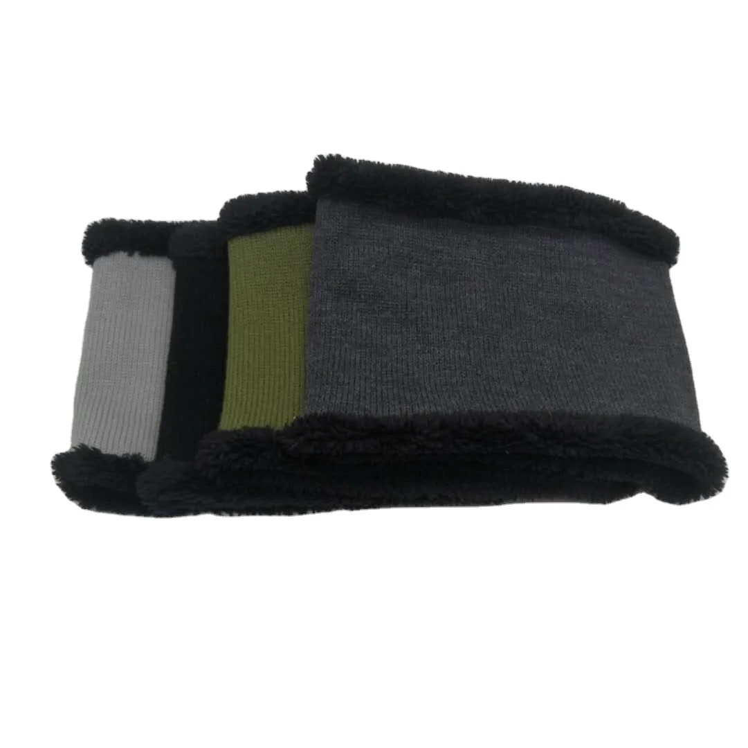 unisex fashion knitted neckwarm with polar fleece lining scarf