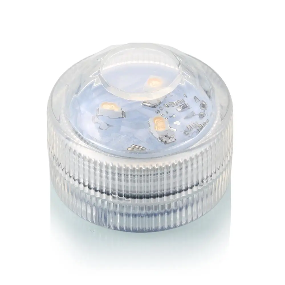 2 CR2032 Battery Operated Submersible Triple LED Light Waterproof Flameless Tealight Candles for Wedding Party Xmas Decoration