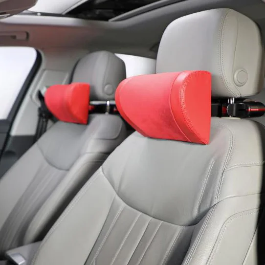 Universal Car Seat Headrest Pillow 25*16*13cm Leather and Suede Auto neck pillow set