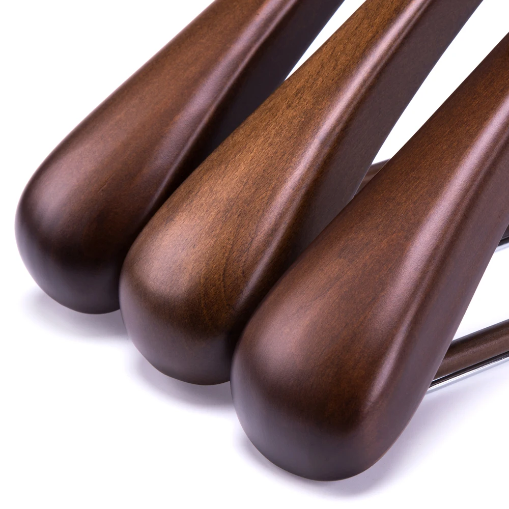 Роскошные деревянные вешалки для костюмов с логотипом изготовленные на заказ фабрика