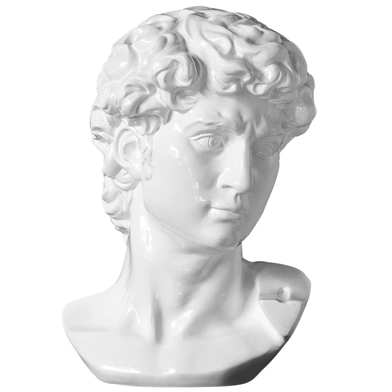 Classic Famous Michelangelo David Sculpture Modern Garden Figurine Hotel Home Decoration Human Head Statue Resin