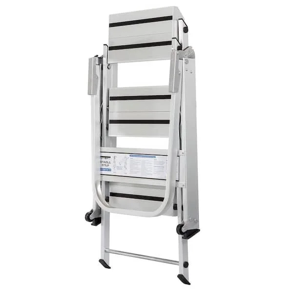 Folding 3-Step Platform Ladder Stools Step Stool Heavy Duty with Handrail Professional Steps