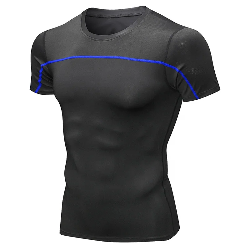 Low MOQ Custom High quality GYM Wear Compression Men Shirt  Clothing,elastic Quick-Drying Clothes Reflective night run