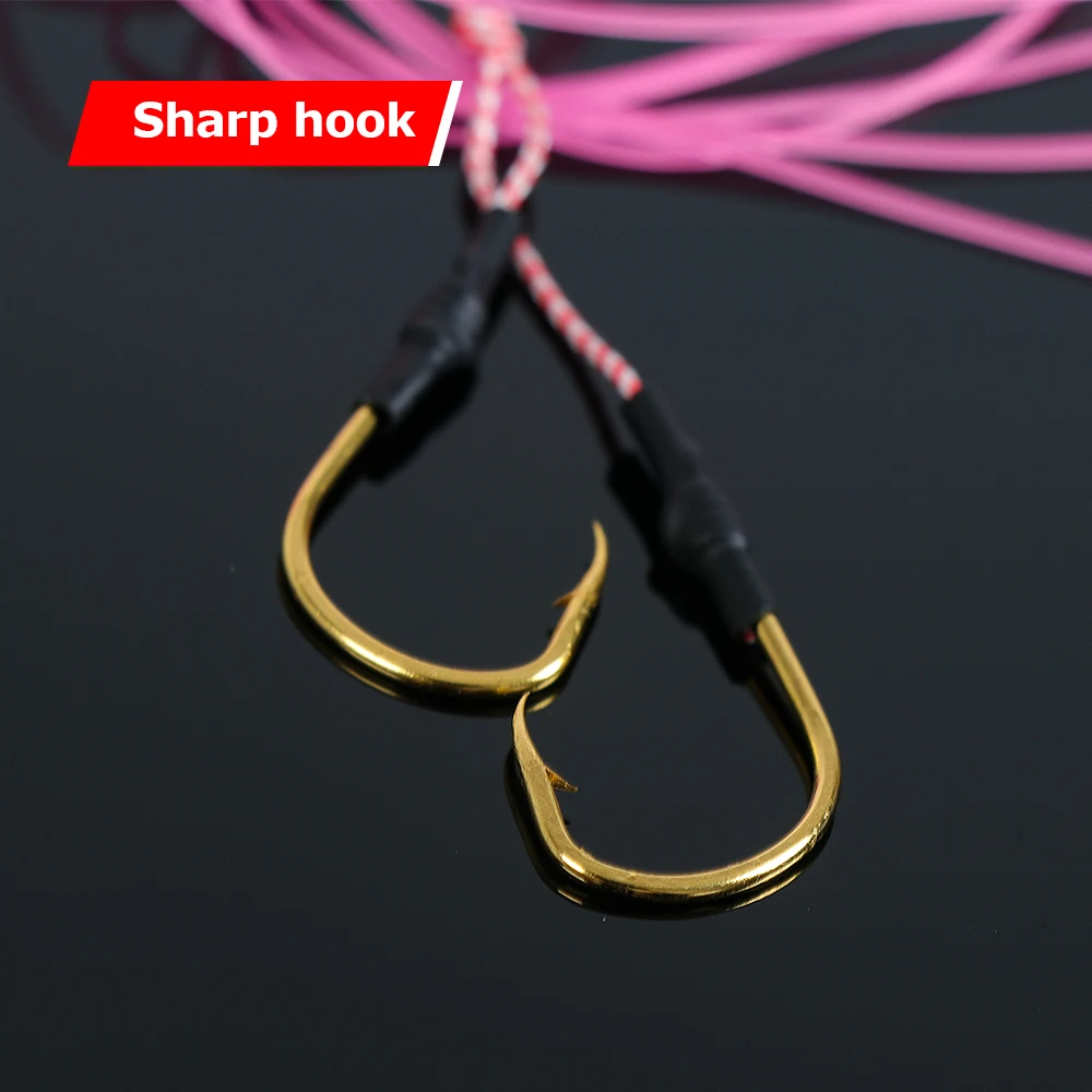 Tolure 4.8g Silicone Skirt Bait Jig  luminougs Replacement Twin Hook Spare Hooks Slider Rig Trailer Lure Assist Hook