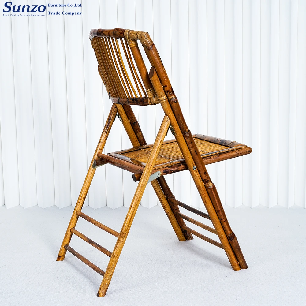 Banquet Bamboo Folding Chair Colorful Foldable for Party Villa Wedding Bar Event