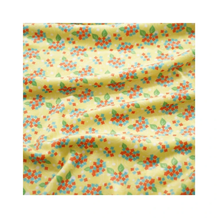 New Product 100% Polyester Soft and Comfortable Anti Static Yellow Printed Baby Clothing Fabric