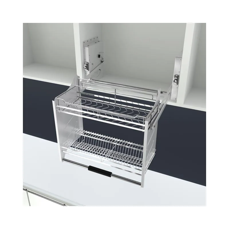Wellmax Silver Color Kitchen Cabinet Chrome Wall Cabinet Afterburner Pull Down Basket Lifting Basket