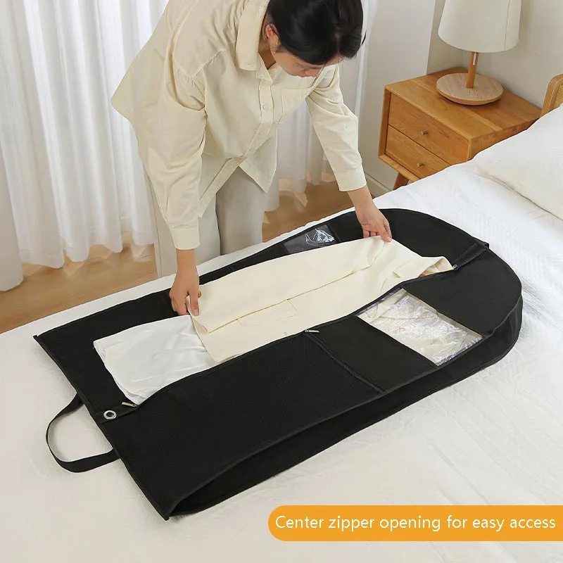 New household clothing dust cover thickened non-woven down jacket storage bag wardrobe hanging dress dust bag