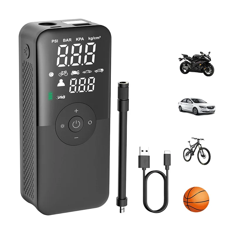2024 Wholesale Hot selling  Tyre Air Pump Car Tire Accessories 7.4V Portable and Multi-functional Charger and tire Inflators