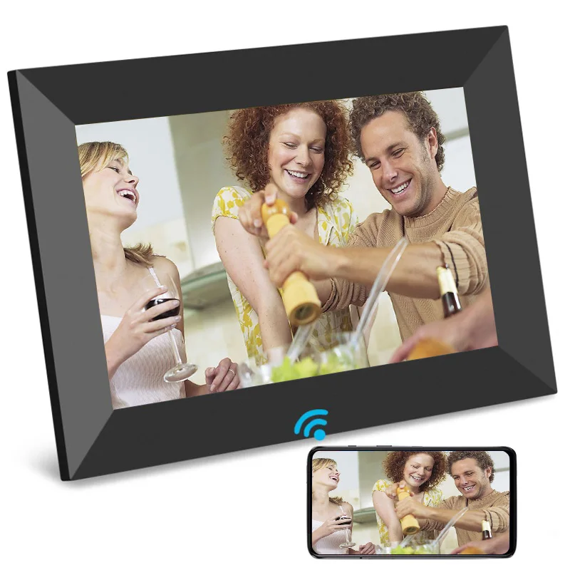 Android IPS сенсорный экран Smart Cloud Photo Frame 10 1 дюймов WiFi цифровая фоторамка с памятью 16
