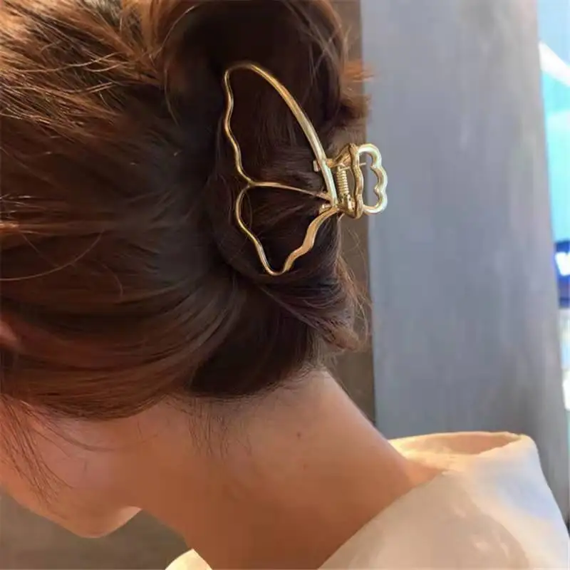 Elegant Fashion Butterfly Metal Hair Claw Clips Hair Crab Clamp Barrette Alloy Claw Clip For Women