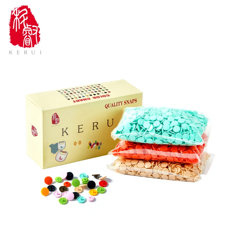 KERUI, OEKO-TEX 100 , T5 Glossy Plastic baby Snap Buttons POM material,BRAND SUPPLIER ,NO HARMFUL for HEALTH 60 colors in stock