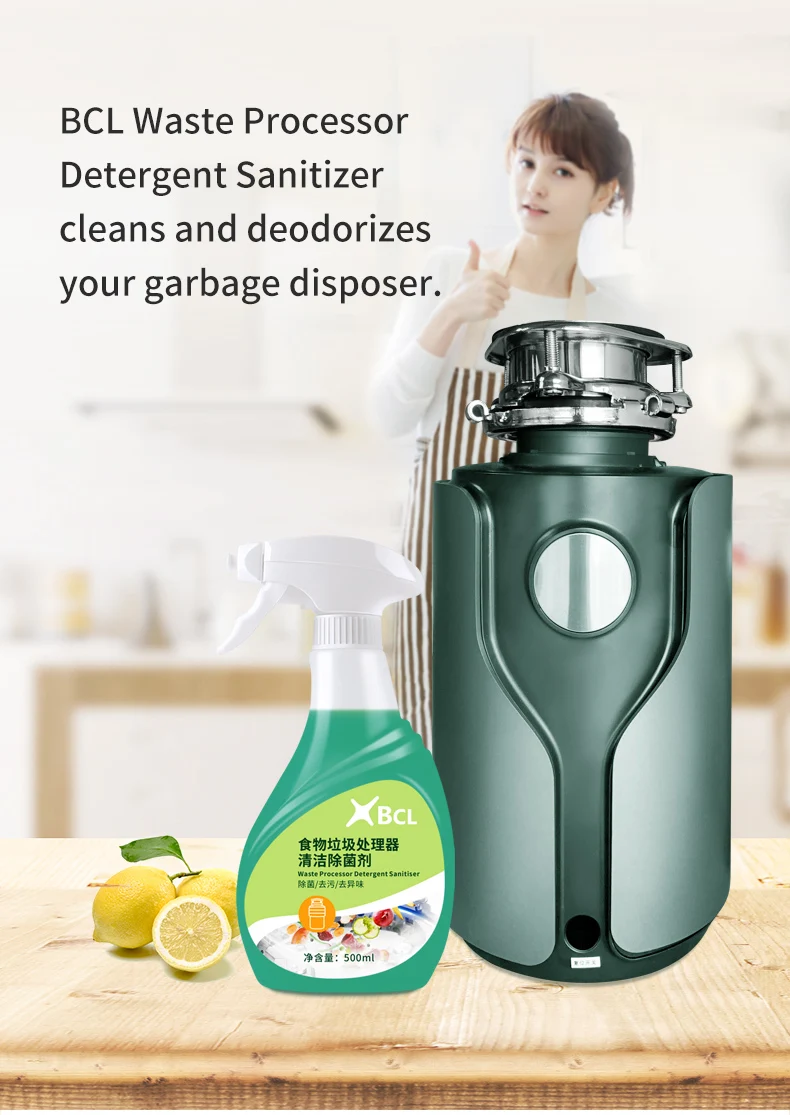 500ml Trigger Spray Garbage Disposal and Drain  Foaming  Cleaner Lemon Scent Remove food grease odours