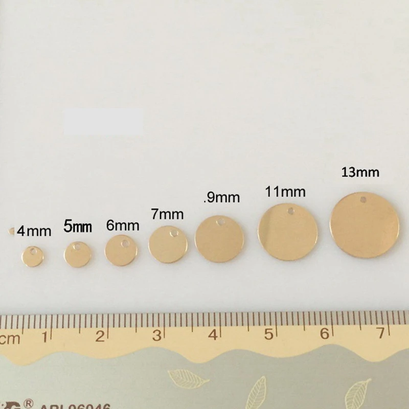 YM Jewelry 14K Gold Filled Coin Disc Stamping Pendants & Charms for Necklace Womens Girls Custom Engraved Logo Available