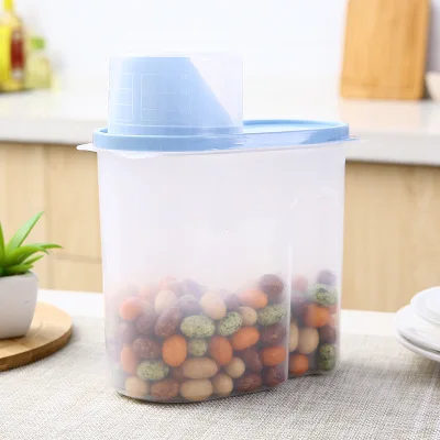 Transparent sealing storage jars  grains edible oil storage moisture-proof insect dust with scale miscellaneous food jar