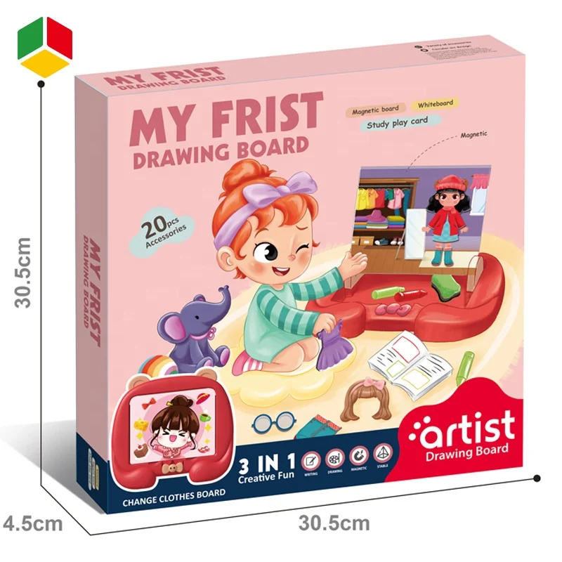 QS Trending Products 2023 New Arrivals Plastic Doodle Board Toys Color Drawing Sketch Magnetic Writing Board For Kids