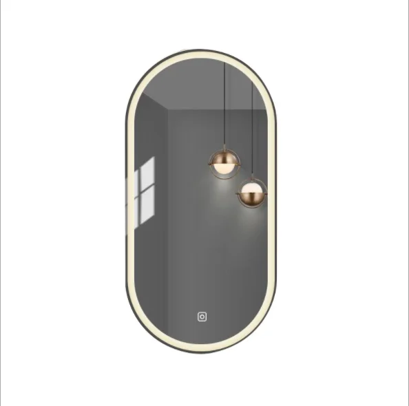 Роскошное овальное настенное Безрамное светодиодное противотуманное декоративное зеркало для ванной комнаты