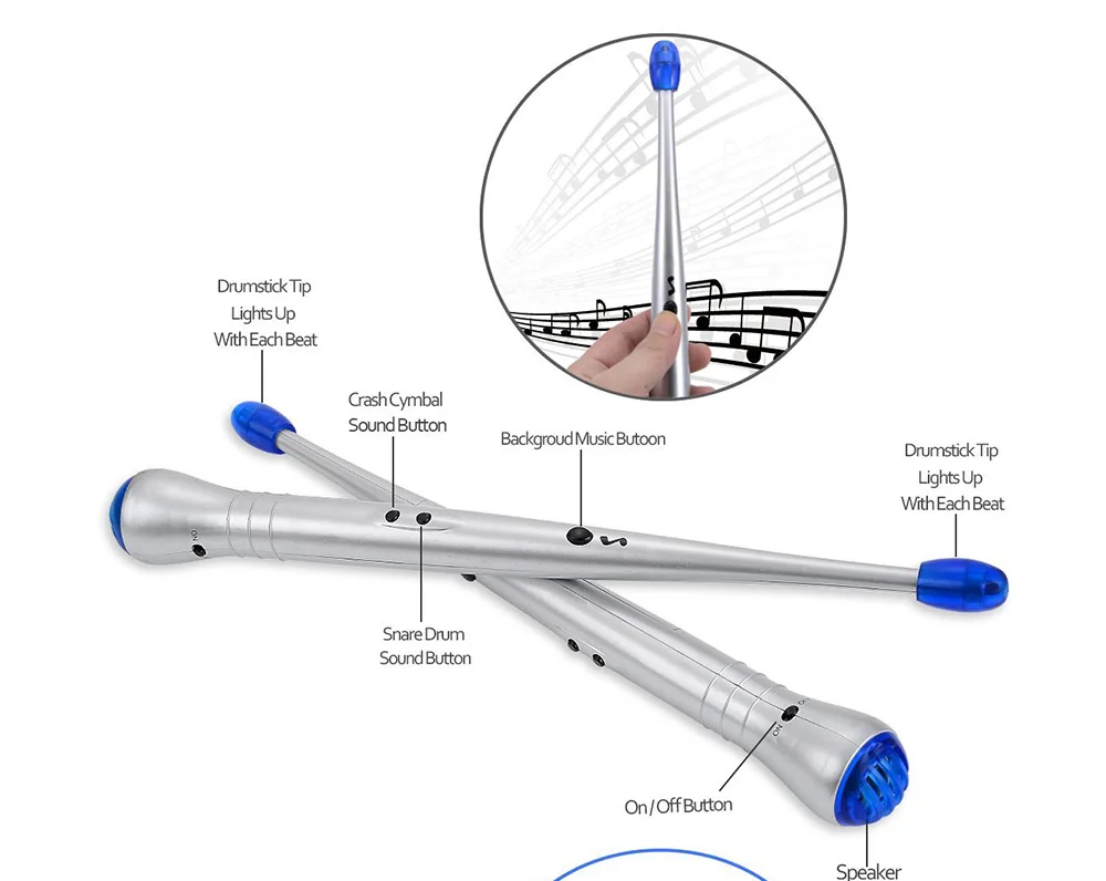 Сделано в Китае, лидер продаж, пластиковая электронная игрушка-барабанная палочка со светодиодной подсветкой для раннего развития музыки и Просвещения Ребенка