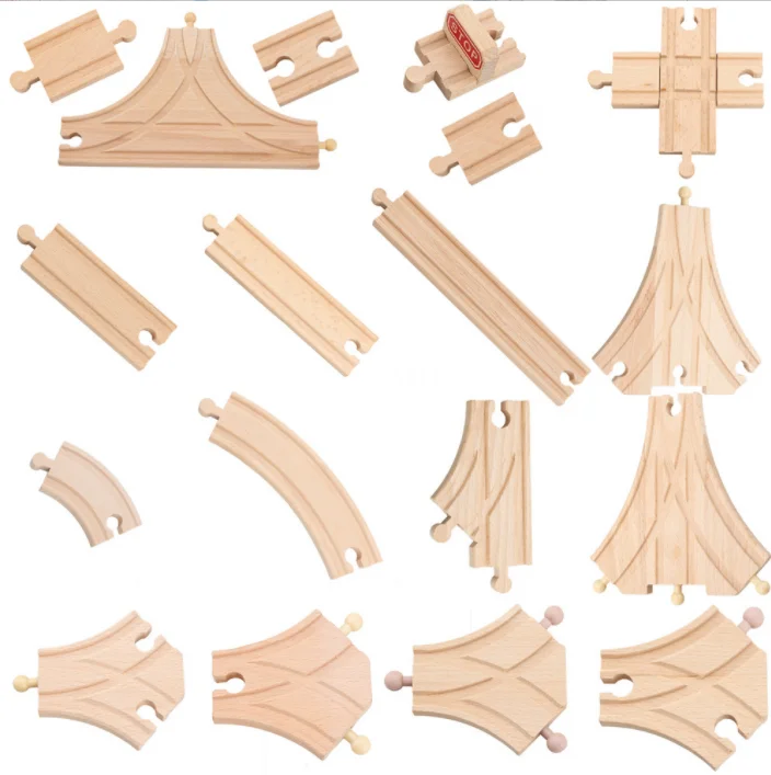 Eco-friendly wooden train track accessories track train rides for sale