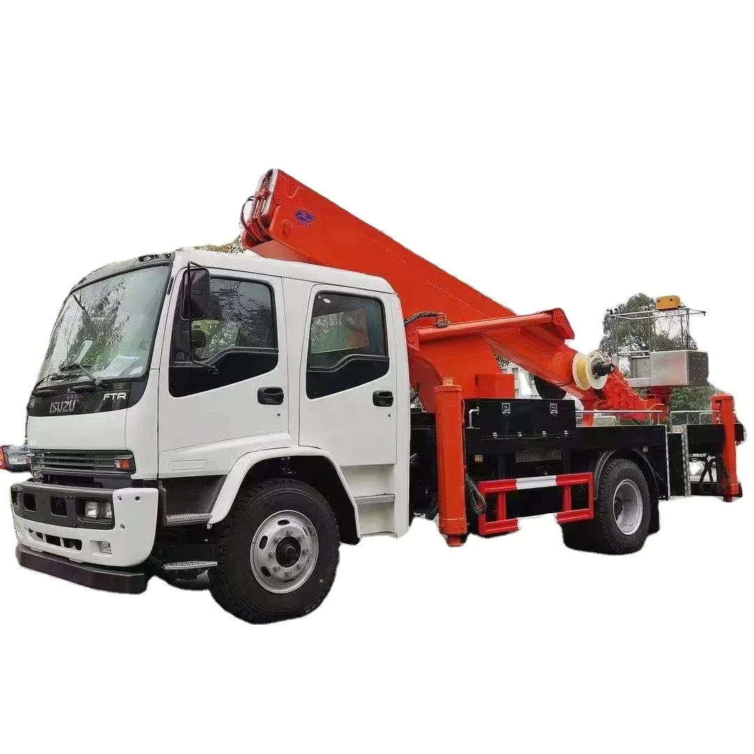 ISUZU KV100 воздушная платформа мужской подъемник грузовик 28 метров ковш