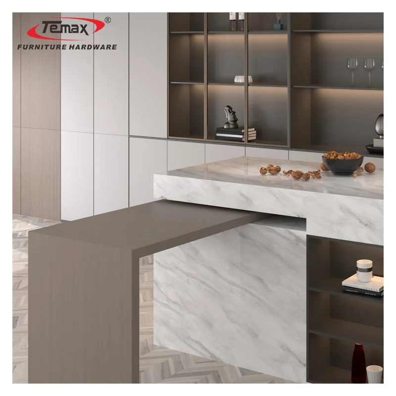 Temax New Type DB5016T 90 Degree Island Top Swivel Table Hardware Rotating Table System Kitchen Furniture Accessories