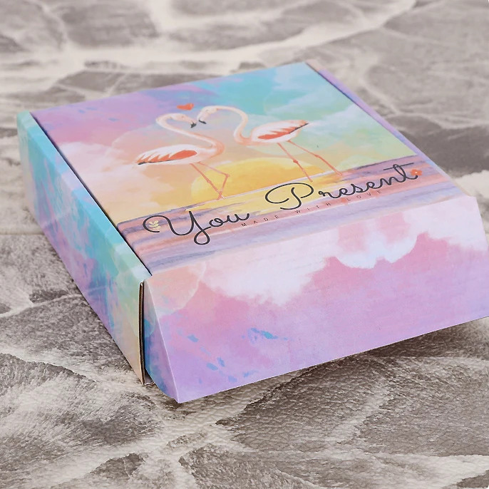 Custom Logo Printing Flat Pack Paper Packaging Box Corrugated Carton Cardboard Die Cut Folding Kraft Mailer Shipping Mailing Box