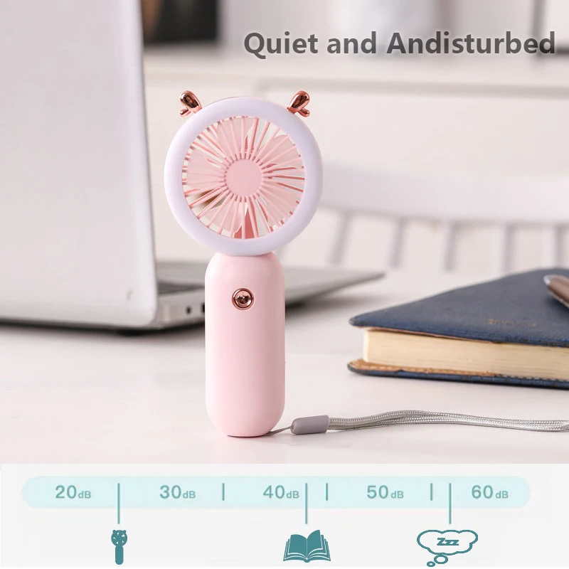 Summer Cute Mini Fan Cat Ears Bladeless Fans USB Charge Lashes Portable Fans For Lash Extension Glue Dedicated Dryer Tools