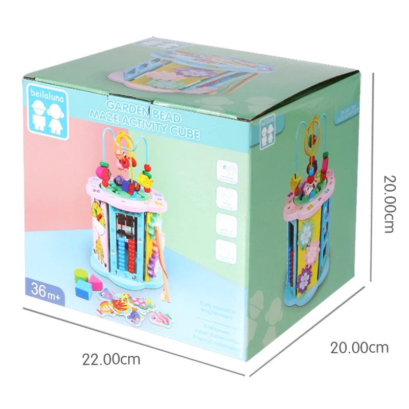 Wholesale Wooden Abacus Maze Beads Toys Traditional Educational Kids Toys Customized Multifunctional 5 in 1 18 Sets