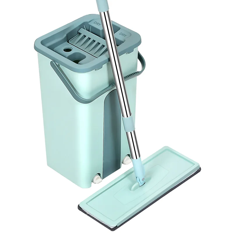 2022 Magic Mop Free Hand Washing Flat Mop Floor Squeeze Magic Rotary Mop With Telescopic Rod Bucket Set