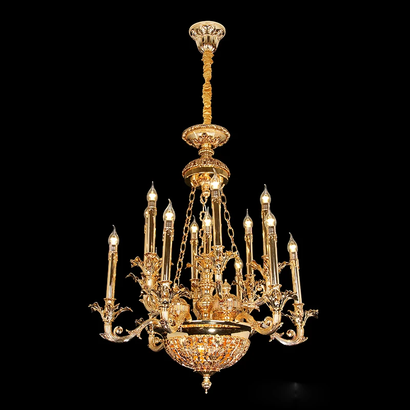 Mid Century Big Pendant Light Baroque Bronze Lamp Church Copper High End Lighting Royal Antique Brass Chandelier