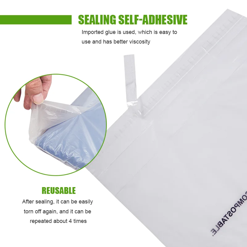  Wholesale Custom logo Transparent Pla selfb adhesive Compostable Clothing Bag Biodegradable Garment Packaging