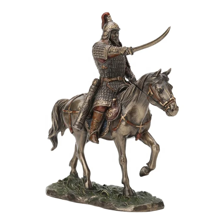 Веронский дизайн-GENGHIS KHAN ON HORSE BACK-холодная литая бронза-OEM доступен