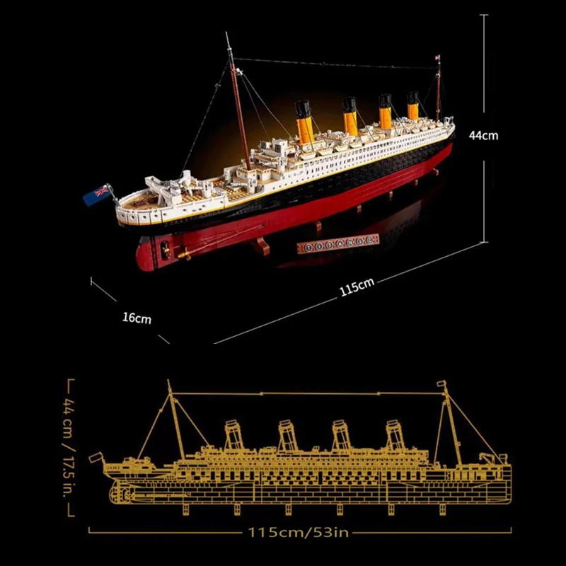 9000+ PCS Movie Serie Titanic Ship Moc Building Block Set Construction Toy Titanic Blocks Building Toys
