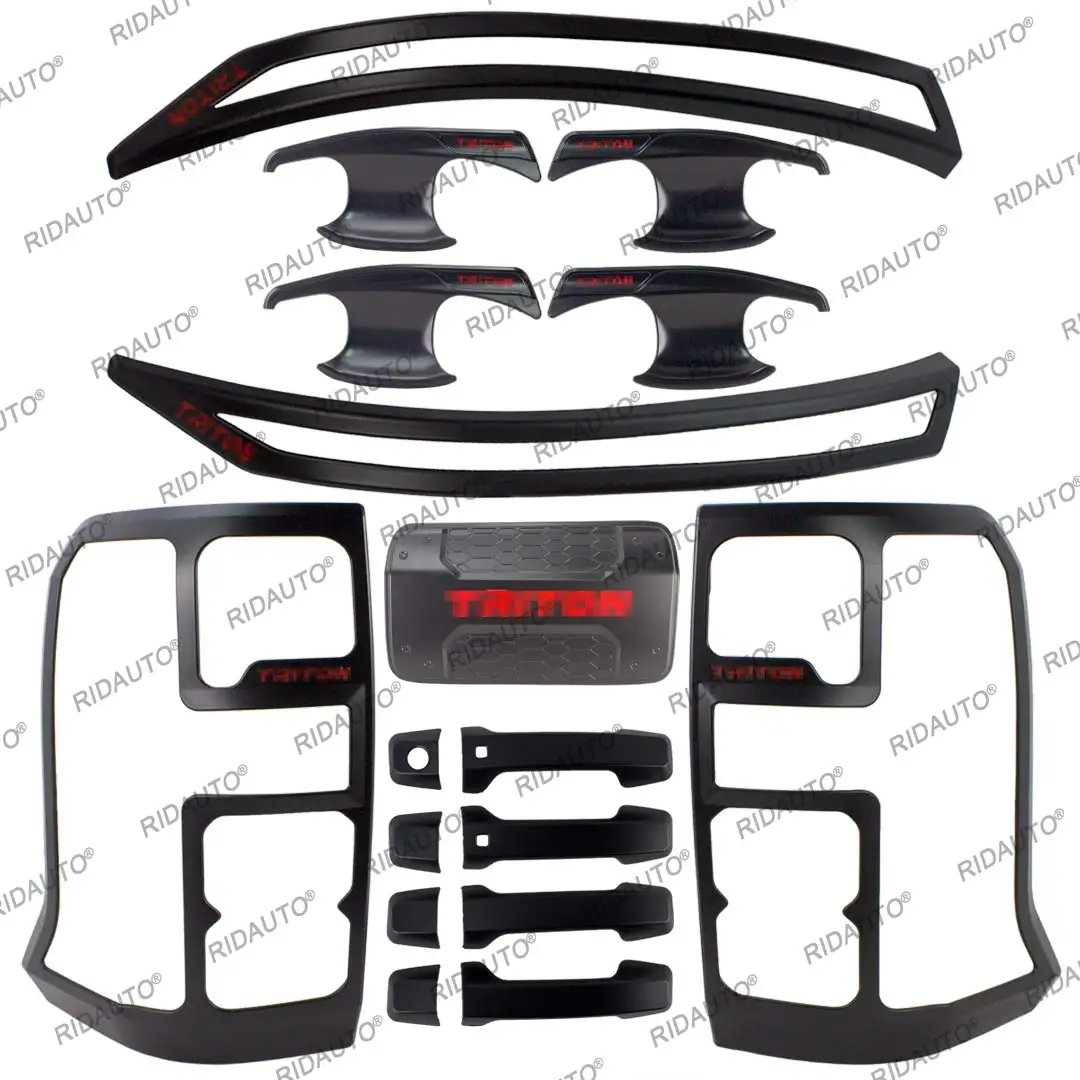 Matte Black Body Cover Kits Decoration Tuning Light Cover Garnish Trims Protection For 2024 Mitsubishi Triton L200 Accessories