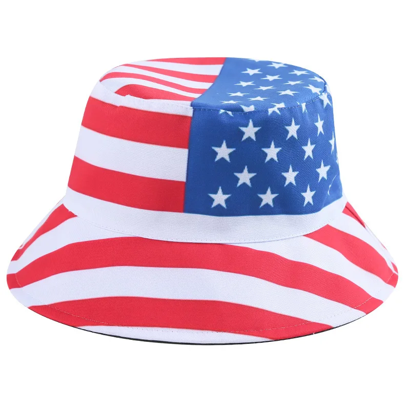 printing flag country football outdoor unisex reversible golf knitted custom bucket hat
