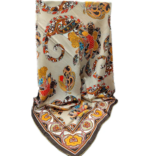 100% Silk Scarves Satin Twill Big Size Custom Scarf Design 100 Silk Scarf Square for Women