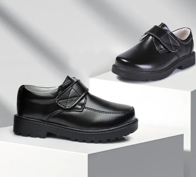 UP- 4712r Dress Black Uniform School Shoes For Boys Casual Children Dress Student Shoes 2024