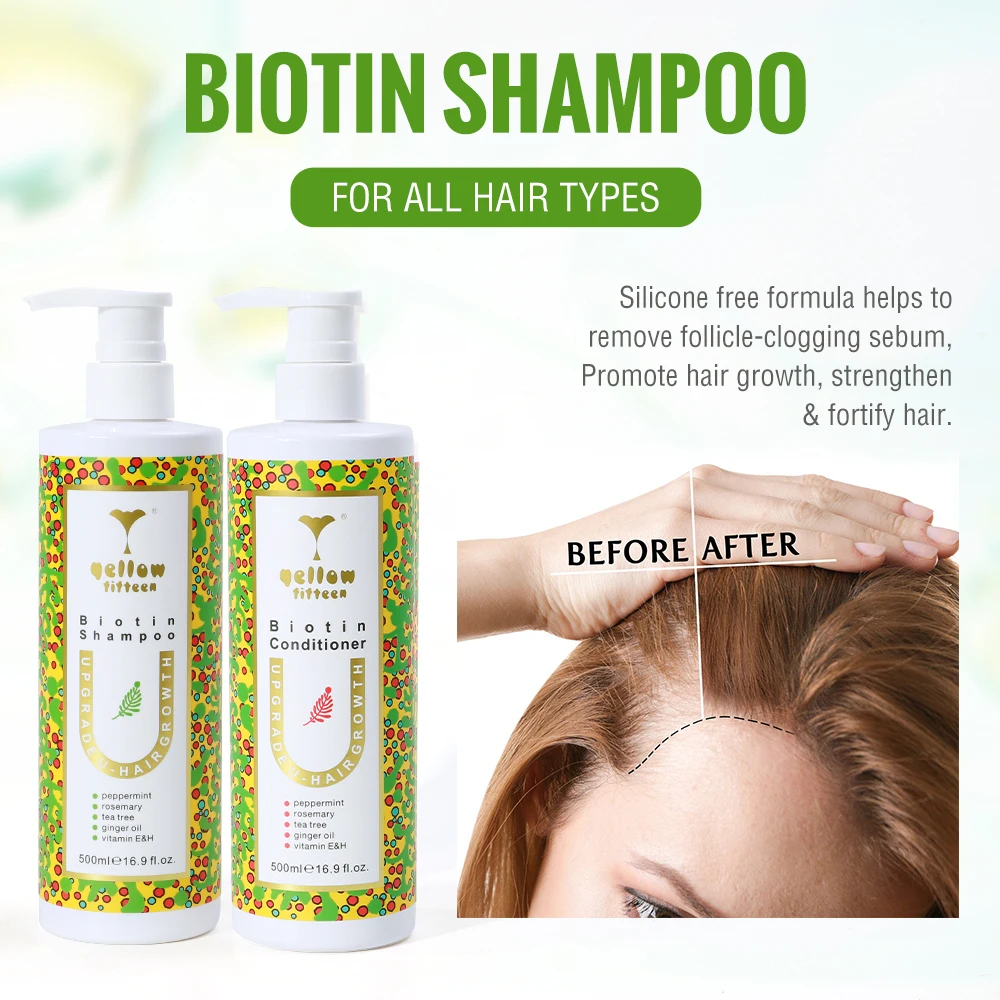 Collagen Stronger Hair Biotin Shampoo And Conditioner Set Professional Salon Organic Natural Shampoo And Conditioner