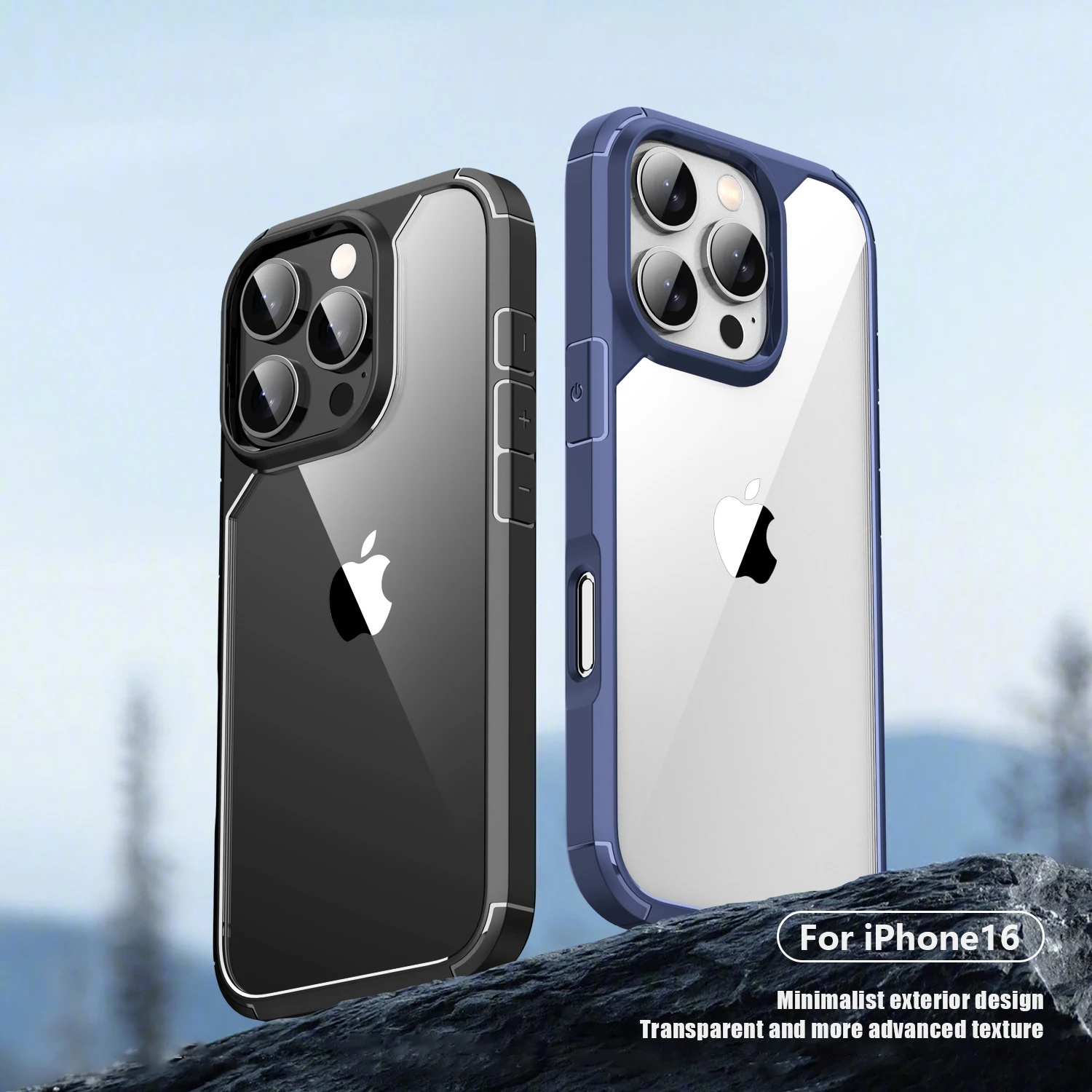 Luxury Fashion TPU+PC Light Weight Transparent Anti-shock Cover Multi color frame design Phone case for iPhone 16 Plus Pro Max