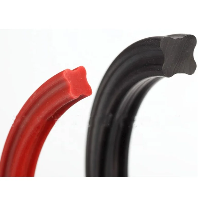 Custom NR Silicone FKM Rubber QUAD-RING X-RING SEALS Gasket FOR REDUCED FRICTION APPLICATIONS